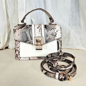 Anne Klein Snakeskin Print Top Handle Crossbody Bag - Excellent Condition
